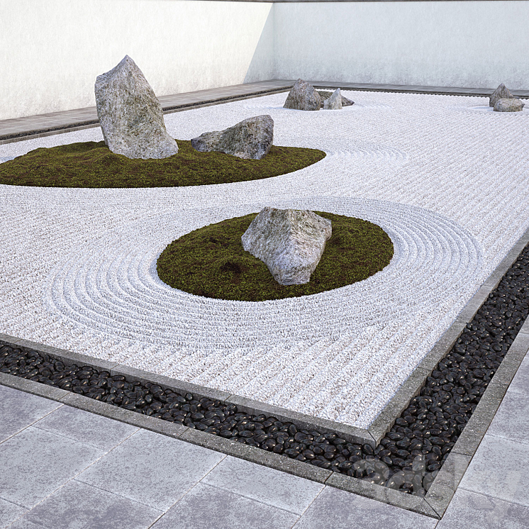 Japanese Zen Rock Garden 3DS Max - thumbnail 1