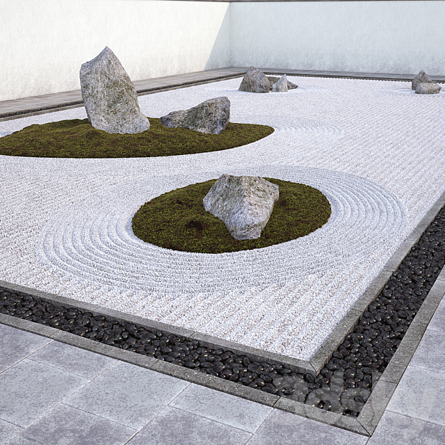 Japanese Zen Rock Garden 3DSMax File - thumbnail 1