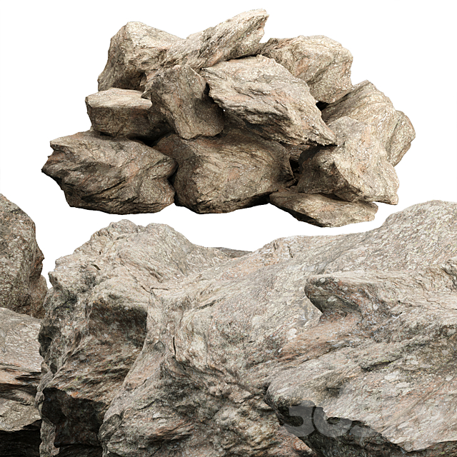 Low Poly Rock Asset collection vol 218 3ds Max - thumbnail 1