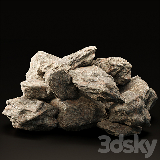 Low Poly Rock Asset collection vol 218 3ds Max - thumbnail 2