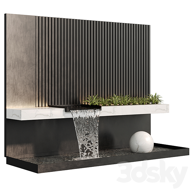 Modernist wall fountain 02 3ds Max - thumbnail 1