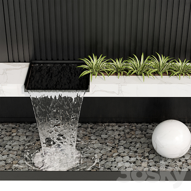 Modernist wall fountain 02 3ds Max - thumbnail 2