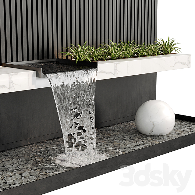 Modernist wall fountain 02 3ds Max - thumbnail 3