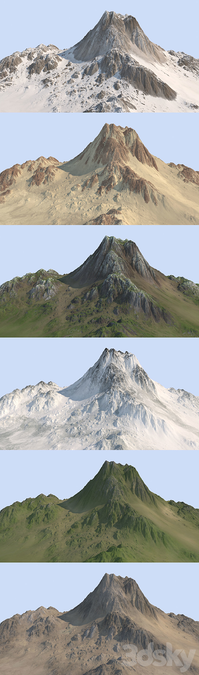 Mountain (6 Textures) 3DS Max Model - thumbnail 2