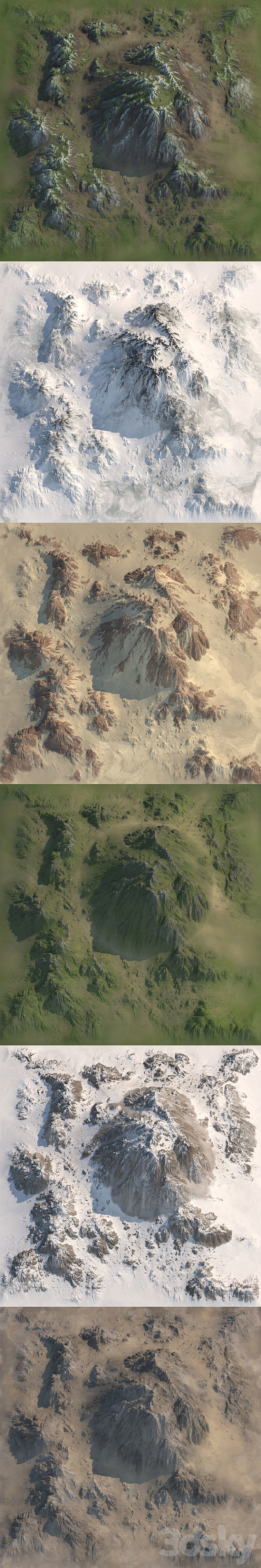 Mountain (6 Textures) 3DS Max Model - thumbnail 3