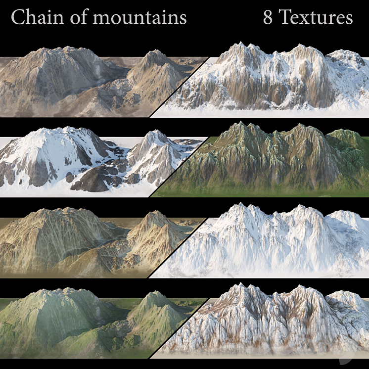 Mountain chain. 8 textures. 3DS Max - thumbnail 1