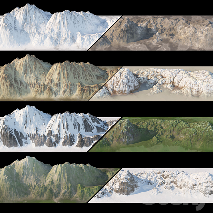 Mountain chain. 8 textures. 3DS Max - thumbnail 2