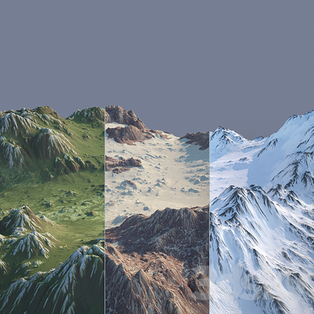 Mountain valley 3ds Max - thumbnail 2