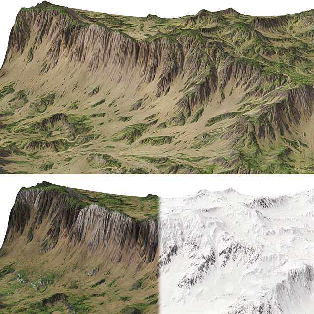 Mountains Terrain – 3 textures 3DSMax File - thumbnail 1