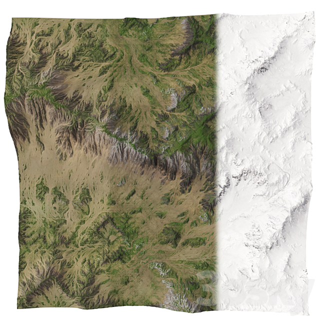 Mountains Terrain – 3 textures 3DSMax File - thumbnail 2