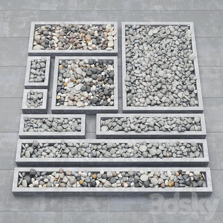 Pebble collection 3DS Max - thumbnail 1