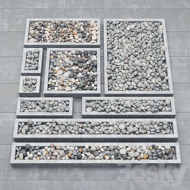 Pebble collection 3DSMax File - thumbnail 1