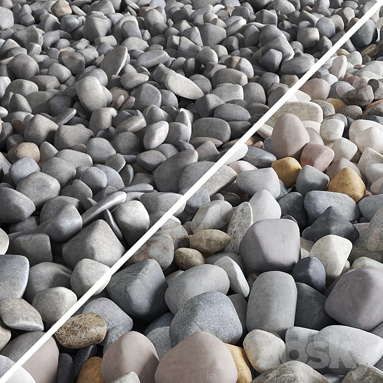 Pebble color road 3DS Max - thumbnail 1