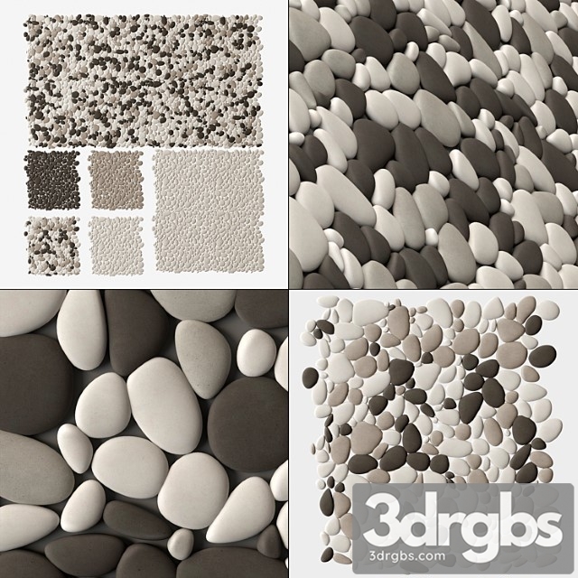 Pebble  Oval Big Panel Tile N1 Final 3dsmax Download - thumbnail 1