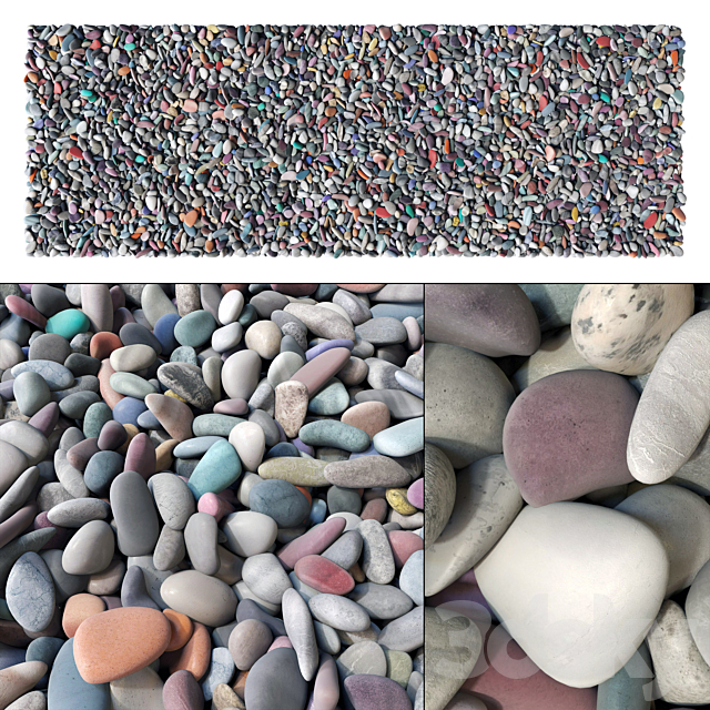 Pebble smooth low n14 _ Small smooth pebble No. 14 3DSMax File - thumbnail 1