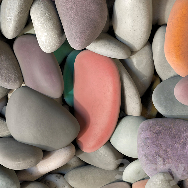 Pebble smooth low n14 _ Small smooth pebble No. 14 3DSMax File - thumbnail 5