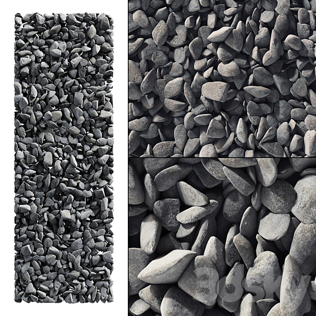 Pebble smooth splinter decor road n2 3DSMax File - thumbnail 1