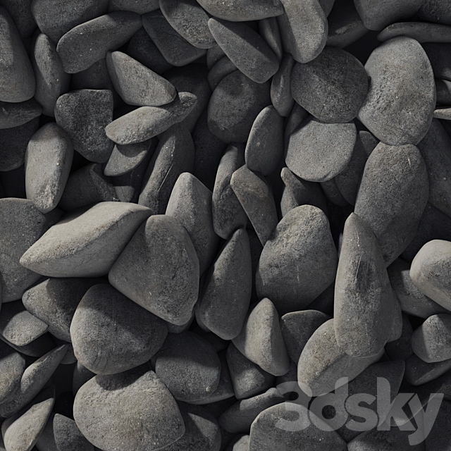 Pebble smooth splinter decor road n2 3DSMax File - thumbnail 3