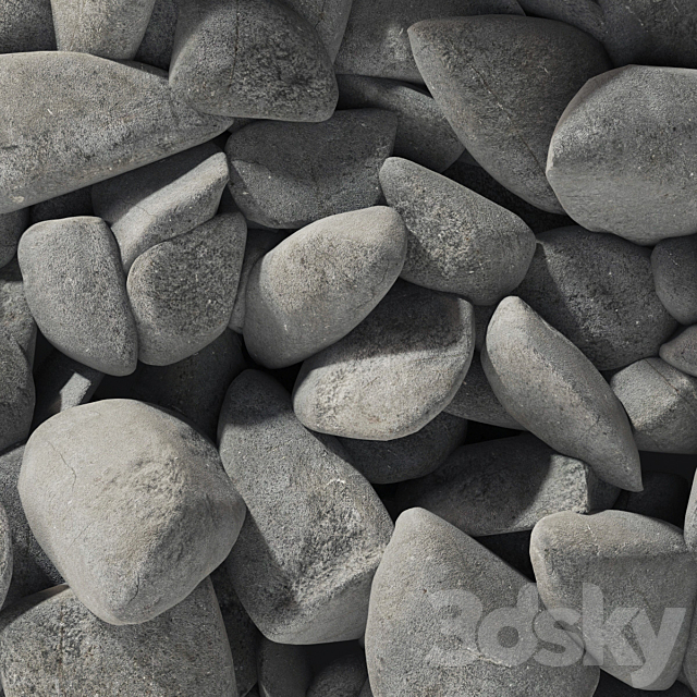 Pebble smooth splinter decor road n2 3DSMax File - thumbnail 4