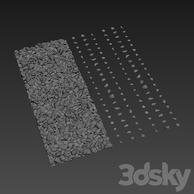 Pebble smooth splinter decor road n2 3DSMax File - thumbnail 5