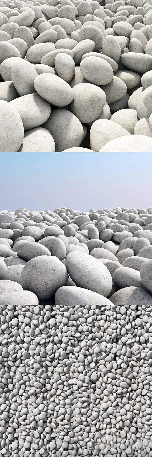 Pebble wite road 2 _ Road from white pebbles 2 3DSMax File - thumbnail 2