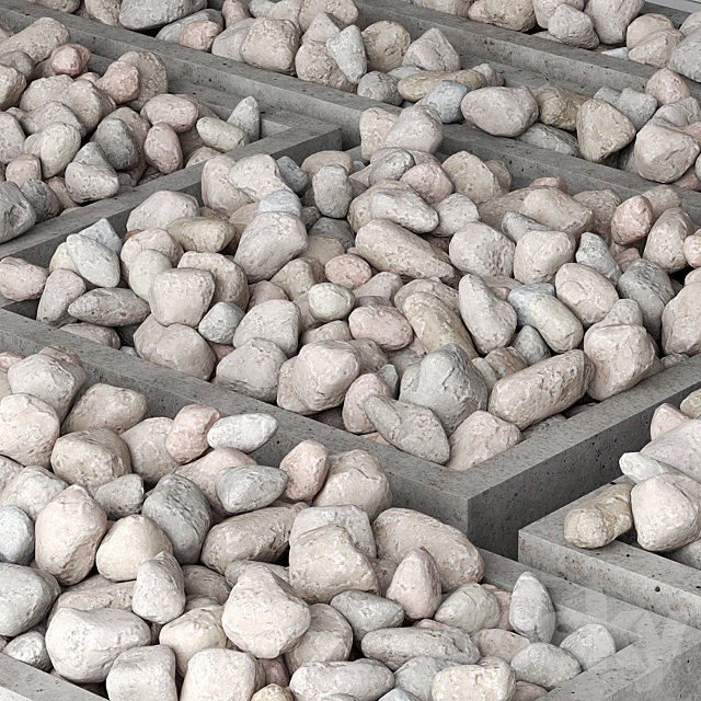 Pedestal stone pebble collection 3ds Max - thumbnail 2