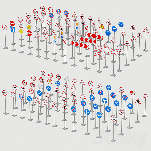 Road signs 3DS Max Model - thumbnail 2