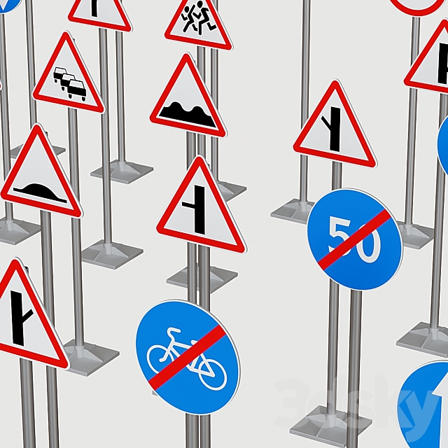 Road signs 3DS Max Model - thumbnail 3