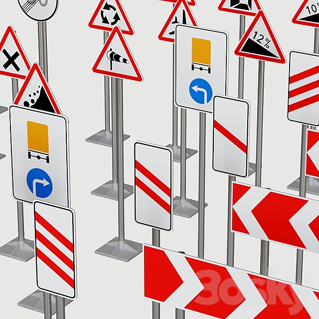 Road signs 3DS Max Model - thumbnail 4