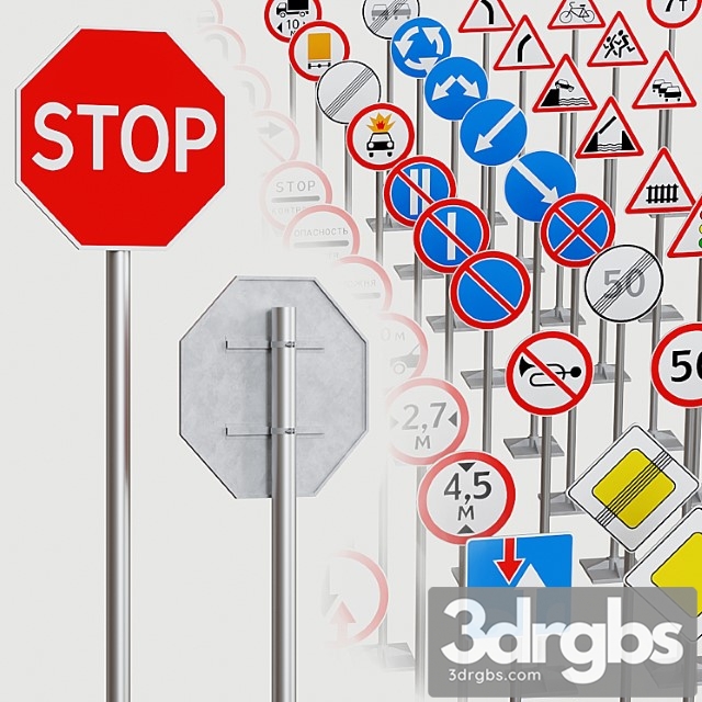 Road signs 3dsmax Download - thumbnail 1