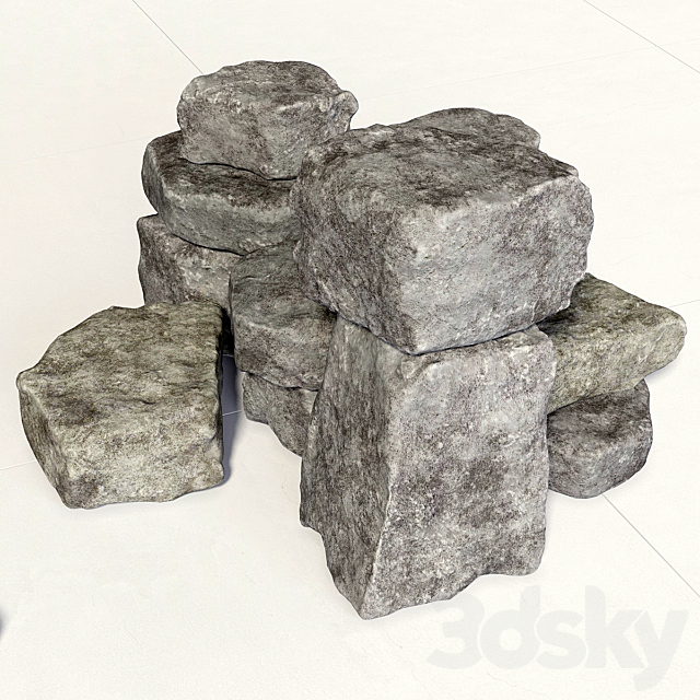 Rock stone collection 3ds Max - thumbnail 2