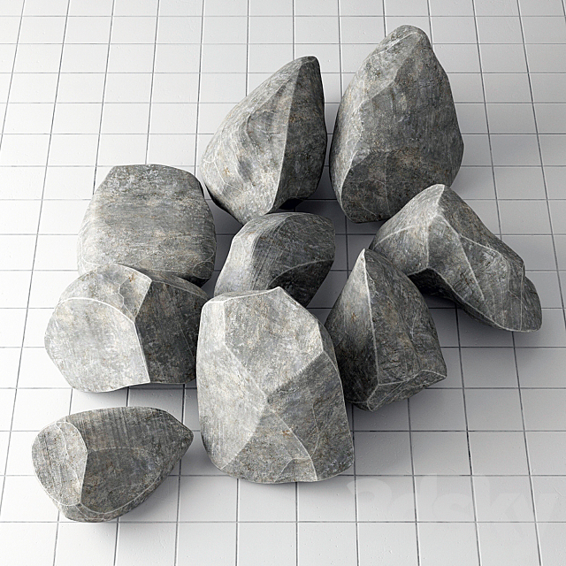 Rock stone collection 3DS Max Model - thumbnail 2