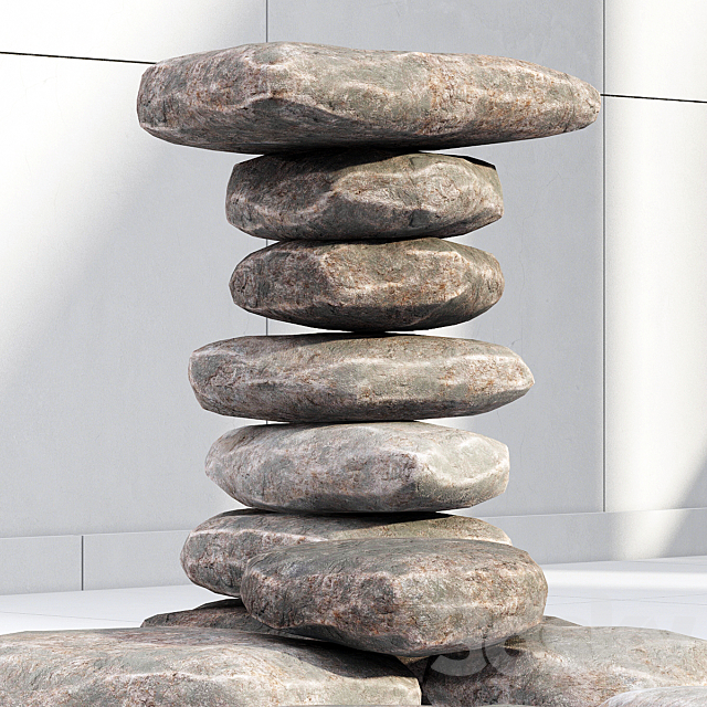 Rock stone collection decor 3ds Max - thumbnail 2