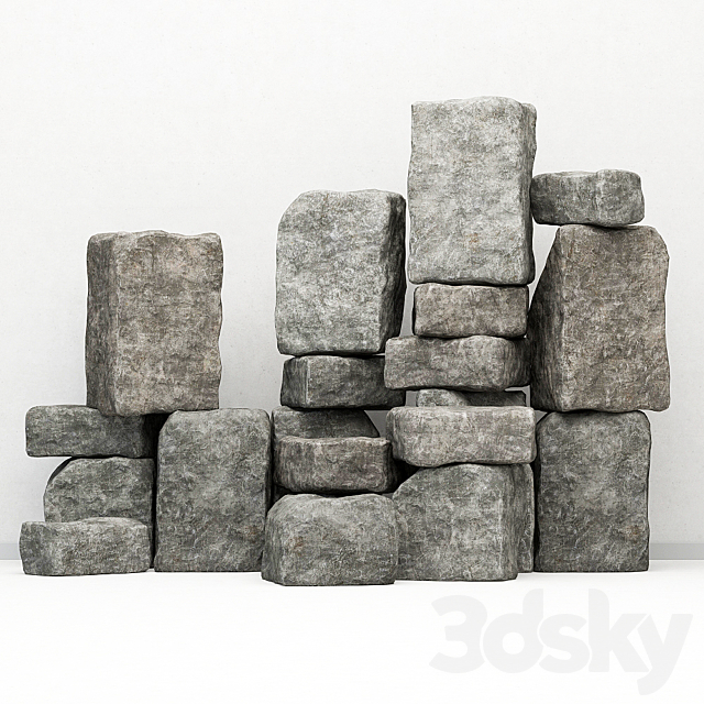 Rock stone collection decorative _ A collection of rock for decoration 3DSMax File - thumbnail 1