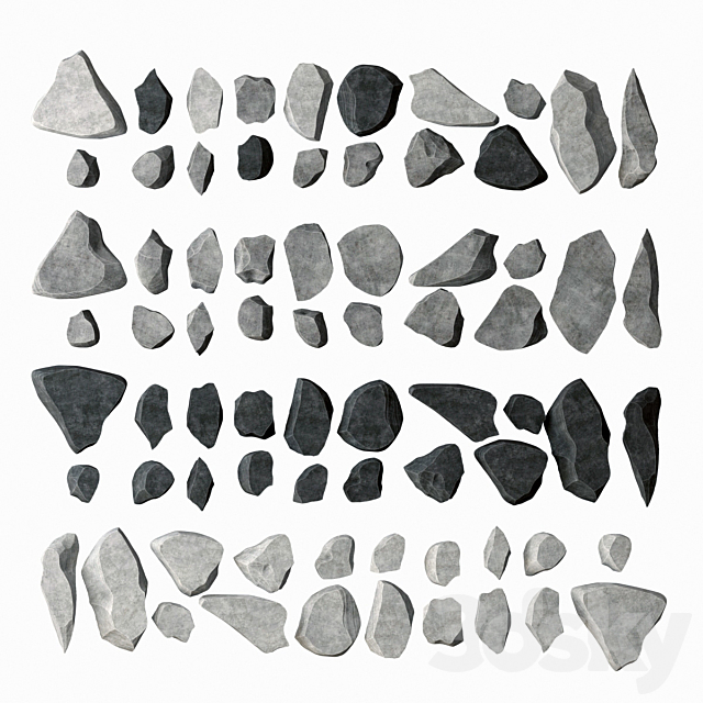 Rock stone plate splinter n1 _ Rock stone plate 3DSMax File - thumbnail 2