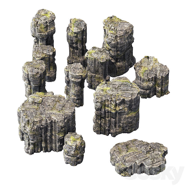 Rockstone Set 3DS Max - thumbnail 2