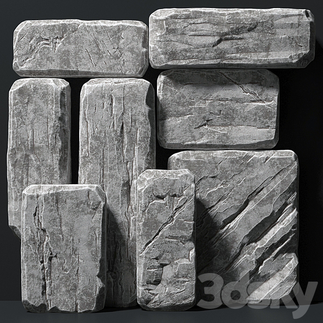 Slab stone rock big n1 3ds Max - thumbnail 1