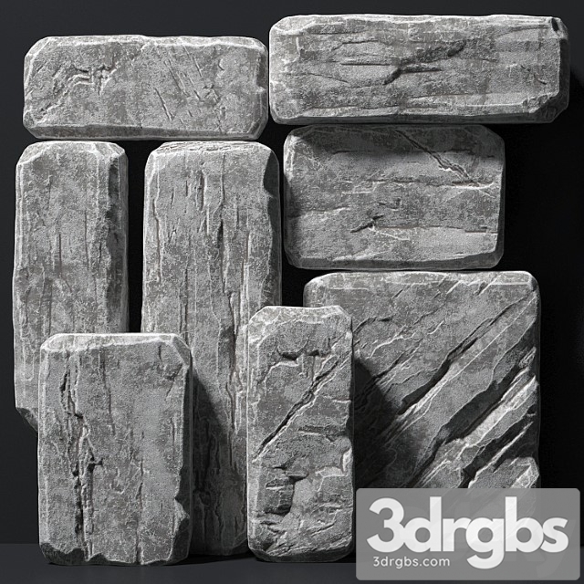 Slab Stone Rock Big N1 3dsmax Download - thumbnail 1