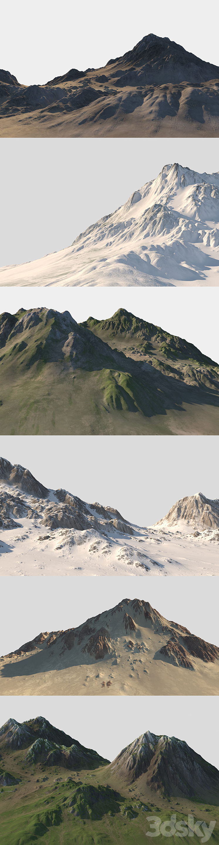 Small mountain + 6 Textures 3DS Max - thumbnail 2