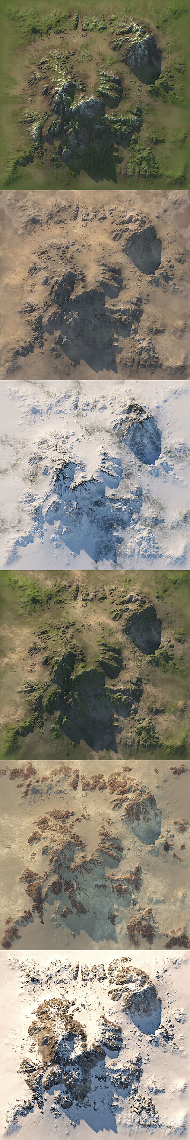 Small mountain + 6 Textures 3DS Max Model - thumbnail 3