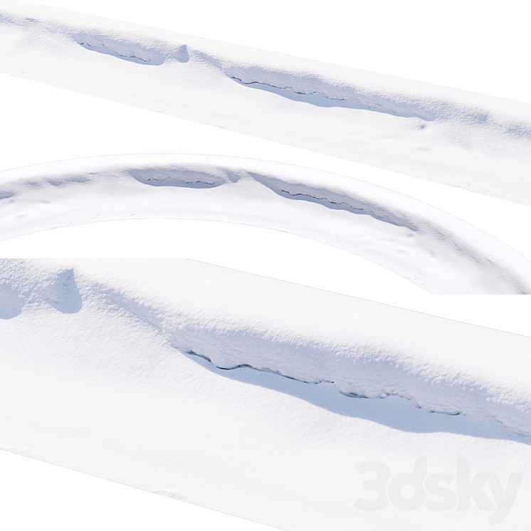 Snowdrift on the road 3DS Max - thumbnail 1