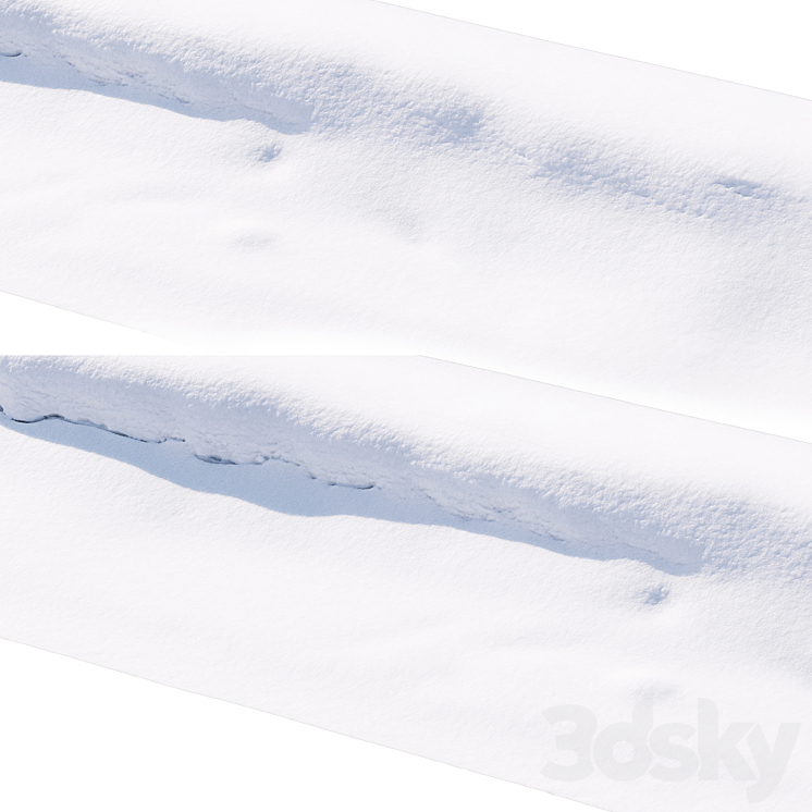 Snowdrift on the road 3DS Max - thumbnail 2