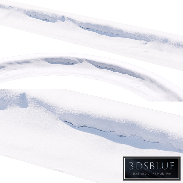 Snowdrift on the road 3DS Max - thumbnail 3