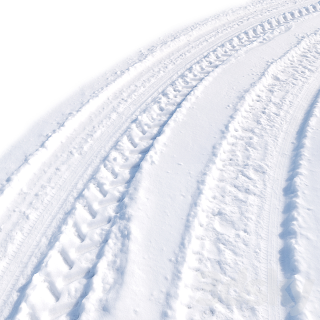 Snowy road_6 with wheel tracks 3ds Max - thumbnail 3