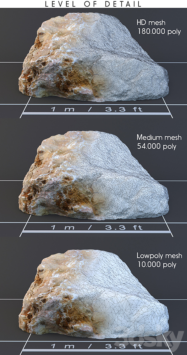 Stone 01 3ds Max - thumbnail 3