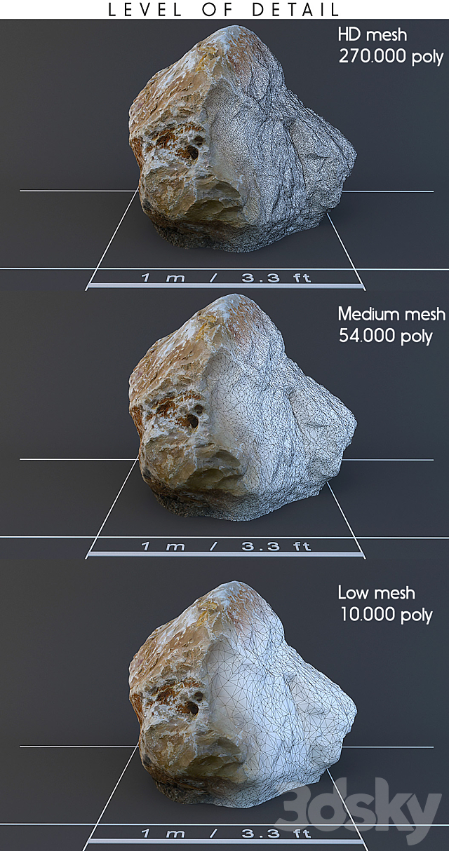 Stone 07 3DS Max Model - thumbnail 3