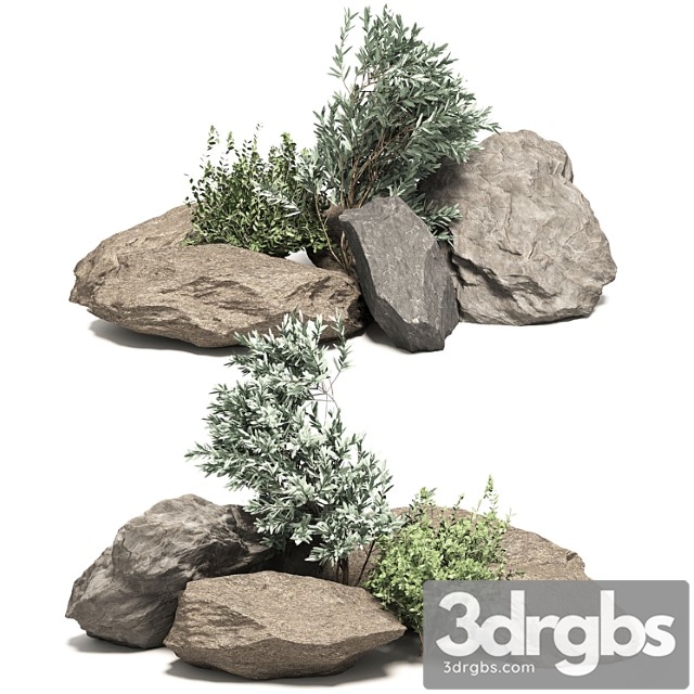 Stone Bush Pack 6 3dsmax Download - thumbnail 1