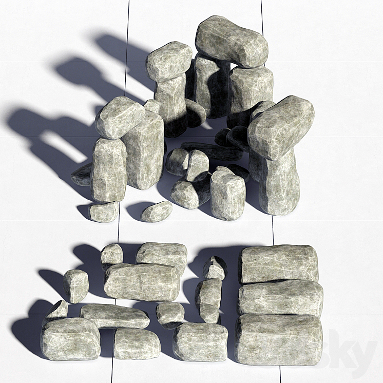 Stone collection decor exterior 3DS Max - thumbnail 1