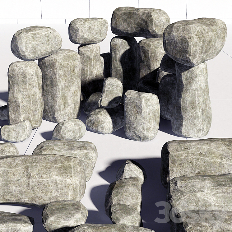 Stone collection decor exterior 3DS Max - thumbnail 2