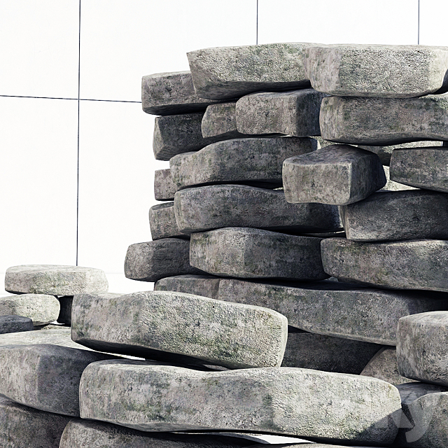 Stone decor for exterior 3DS Max Model - thumbnail 2